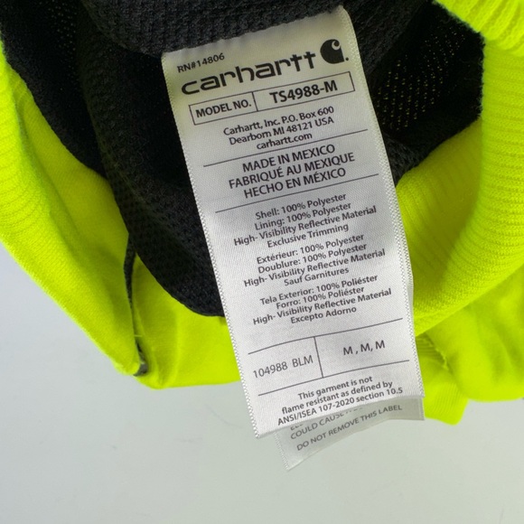 Carhartt Men's Hi Vis Class 3 Thermal Zip Hoodie size medium EUC - Picture 8 of 9